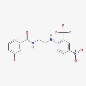 3-fluoro-N-(2-{[4-nitro-2-(trifluoromethyl)phenyl]amino}ethyl)benzamide
