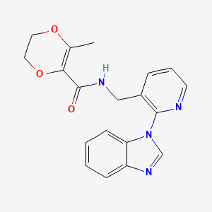 N-{[2-(1H-benzimidazol-1-yl)-3-pyridinyl]methyl}-3-methyl-5,6-dihydro-1,4-dioxine-2-carboxamide