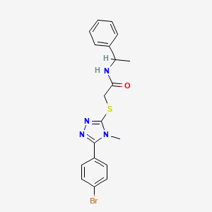 molecular formula C19H19BrN4OS B4061594 2-{[5-(4-bromophenyl)-4-methyl-4H-1,2,4-triazol-3-yl]thio}-N-(1-phenylethyl)acetamide 