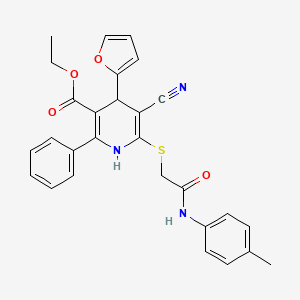 ethyl 5-cyano-4-(2-furyl)-6-({2-[(4-methylphenyl)amino]-2-oxoethyl}thio)-2-phenyl-1,4-dihydro-3-pyridinecarboxylate