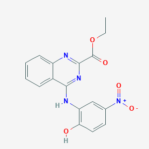 molecular formula C17H14N4O5 B4061633 ethyl 4-[(2-hydroxy-5-nitrophenyl)amino]-2-quinazolinecarboxylate 