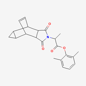 molecular formula C22H23NO4 B4061645 2,6-dimethylphenyl 2-(3,5-dioxo-4-azatetracyclo[5.3.2.0~2,6~.0~8,10~]dodec-11-en-4-yl)propanoate 