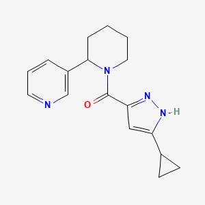 molecular formula C17H20N4O B4061649 3-{1-[(3-cyclopropyl-1H-pyrazol-5-yl)carbonyl]piperidin-2-yl}pyridine 