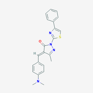 molecular formula C22H20N4OS B406166 4-[4-(dimethylamino)benzylidene]-5-methyl-2-(4-phenyl-1,3-thiazol-2-yl)-2,4-dihydro-3H-pyrazol-3-one 