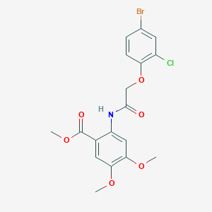 molecular formula C18H17BrClNO6 B4061662 methyl 2-{[(4-bromo-2-chlorophenoxy)acetyl]amino}-4,5-dimethoxybenzoate 