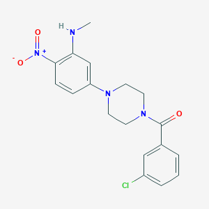 molecular formula C18H19ClN4O3 B4061680 5-[4-(3-chlorobenzoyl)-1-piperazinyl]-N-methyl-2-nitroaniline 