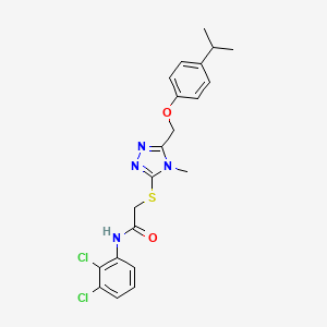 molecular formula C21H22Cl2N4O2S B4061721 N-(2,3-dichlorophenyl)-2-({5-[(4-isopropylphenoxy)methyl]-4-methyl-4H-1,2,4-triazol-3-yl}thio)acetamide 