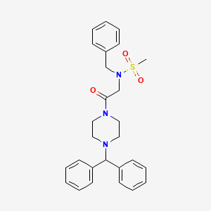 molecular formula C27H31N3O3S B4061729 N-[2-(4-二苯甲基哌嗪-1-基)-2-氧代乙基]-N-苄基甲磺酰胺 