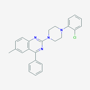 molecular formula C25H23ClN4 B406173 2-[4-(2-Chlorophenyl)piperazin-1-yl]-6-methyl-4-phenylquinazoline CAS No. 312734-05-7