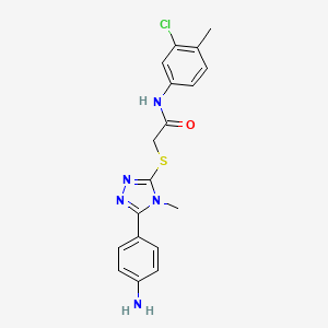 molecular formula C18H18ClN5OS B4061737 2-{[5-(4-aminophenyl)-4-methyl-4H-1,2,4-triazol-3-yl]thio}-N-(3-chloro-4-methylphenyl)acetamide 