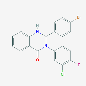 2-(4-bromophenyl)-3-(3-chloro-4-fluorophenyl)-2,3-dihydroquinazolin-4(1H)-one