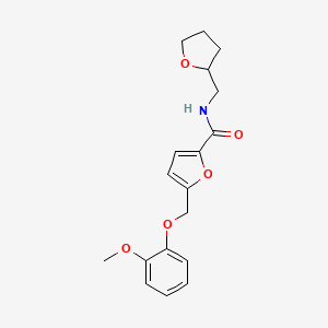 molecular formula C18H21NO5 B4061751 5-[(2-methoxyphenoxy)methyl]-N-(tetrahydro-2-furanylmethyl)-2-furamide 
