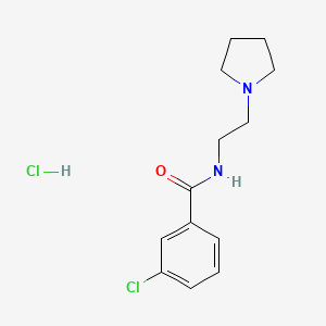 molecular formula C13H18Cl2N2O B4061754 3-chloro-N-[2-(1-pyrrolidinyl)ethyl]benzamide hydrochloride 