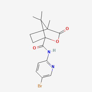 molecular formula C15H17BrN2O3 B4061761 N-(5-bromo-2-pyridinyl)-4,7,7-trimethyl-3-oxo-2-oxabicyclo[2.2.1]heptane-1-carboxamide 