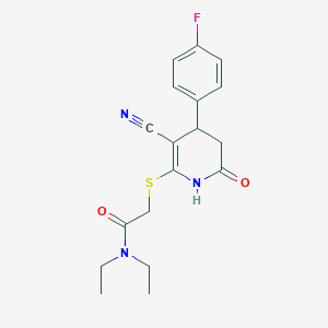 molecular formula C18H20FN3O2S B4061788 2-{[3-cyano-4-(4-fluorophenyl)-6-oxo-1,4,5,6-tetrahydro-2-pyridinyl]thio}-N,N-diethylacetamide 