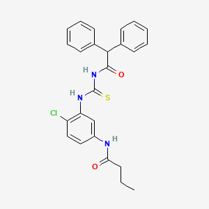 molecular formula C25H24ClN3O2S B4061797 N-[4-氯-3-({[(二苯乙酰)氨基]羰硫基}氨基)苯基]丁酰胺 
