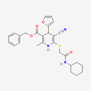 molecular formula C27H29N3O4S B4061802 benzyl 5-cyano-6-{[2-(cyclohexylamino)-2-oxoethyl]thio}-4-(2-furyl)-2-methyl-1,4-dihydro-3-pyridinecarboxylate 