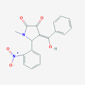 molecular formula C18H14N2O5 B406182 4-benzoyl-3-hydroxy-5-{2-nitrophenyl}-1-methyl-1,5-dihydro-2H-pyrrol-2-one 
