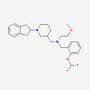 molecular formula C26H34F2N2O2 B4061821 N-[2-(difluoromethoxy)benzyl]-N-{[1-(2,3-dihydro-1H-inden-2-yl)-3-piperidinyl]methyl}-2-methoxyethanamine 