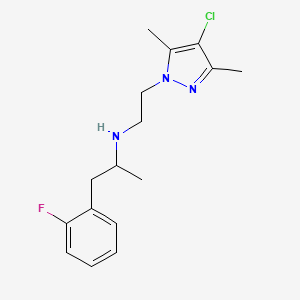 N-[2-(4-chloro-3,5-dimethyl-1H-pyrazol-1-yl)ethyl]-1-(2-fluorophenyl)propan-2-amine