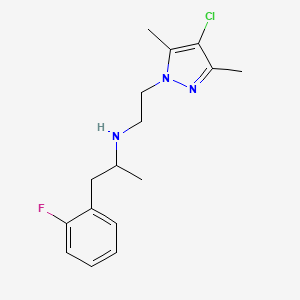 molecular formula C16H21ClFN3 B4061825 N-[2-(4-chloro-3,5-dimethyl-1H-pyrazol-1-yl)ethyl]-1-(2-fluorophenyl)propan-2-amine 