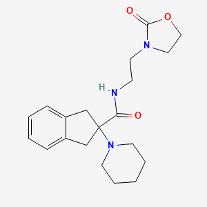 N-[2-(2-oxo-1,3-oxazolidin-3-yl)ethyl]-2-(1-piperidinyl)-2-indanecarboxamide