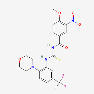 molecular formula C20H19F3N4O5S B4061848 4-methoxy-N-({[2-(4-morpholinyl)-5-(trifluoromethyl)phenyl]amino}carbonothioyl)-3-nitrobenzamide 