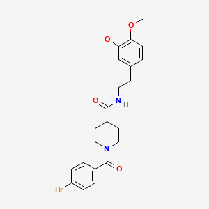 molecular formula C23H27BrN2O4 B4061854 1-(4-bromobenzoyl)-N-[2-(3,4-dimethoxyphenyl)ethyl]-4-piperidinecarboxamide 