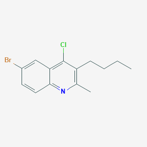 molecular formula C14H15BrClN B406186 6-Bromo-3-butyl-4-chloro-2-methylquinoline 