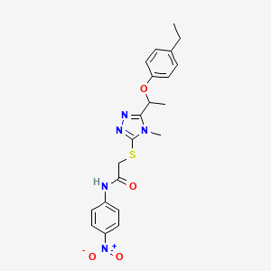 2-({5-[1-(4-ethylphenoxy)ethyl]-4-methyl-4H-1,2,4-triazol-3-yl}thio)-N-(4-nitrophenyl)acetamide