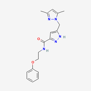 5-[(3,5-dimethyl-1H-pyrazol-1-yl)methyl]-N-(2-phenoxyethyl)-1H-pyrazole-3-carboxamide