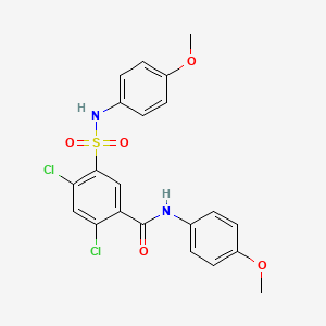 molecular formula C21H18Cl2N2O5S B4061874 2,4-dichloro-N-(4-methoxyphenyl)-5-{[(4-methoxyphenyl)amino]sulfonyl}benzamide 