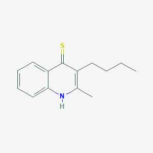 molecular formula C14H17NS B406188 3-Butyl-2-methyl-4-quinolinethiol 