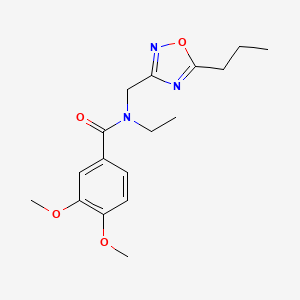 molecular formula C17H23N3O4 B4061880 N-ethyl-3,4-dimethoxy-N-[(5-propyl-1,2,4-oxadiazol-3-yl)methyl]benzamide 