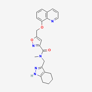 molecular formula C23H23N5O3 B4061885 N-甲基-5-[(8-喹啉氧基)甲基]-N-(4,5,6,7-四氢-1H-吲唑-3-基甲基)-3-异恶唑甲酰胺 