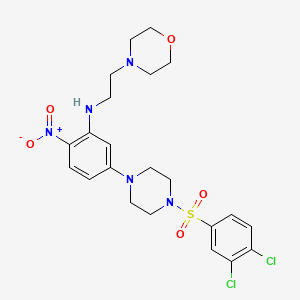 molecular formula C22H27Cl2N5O5S B4061888 (5-{4-[(3,4-dichlorophenyl)sulfonyl]-1-piperazinyl}-2-nitrophenyl)[2-(4-morpholinyl)ethyl]amine 