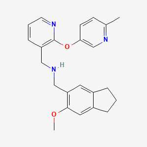 molecular formula C23H25N3O2 B4061910 1-(6-methoxy-2,3-dihydro-1H-inden-5-yl)-N-({2-[(6-methyl-3-pyridinyl)oxy]-3-pyridinyl}methyl)methanamine 