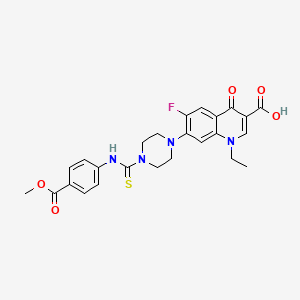 molecular formula C25H25FN4O5S B4061932 1-ethyl-6-fluoro-7-[4-({[4-(methoxycarbonyl)phenyl]amino}carbonothioyl)-1-piperazinyl]-4-oxo-1,4-dihydro-3-quinolinecarboxylic acid 