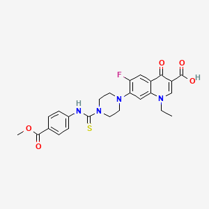 1-ethyl-6-fluoro-7-[4-({[4-(methoxycarbonyl)phenyl]amino}carbonothioyl)-1-piperazinyl]-4-oxo-1,4-dihydro-3-quinolinecarboxylic acid