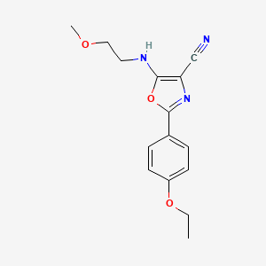 molecular formula C15H17N3O3 B4061944 2-(4-ethoxyphenyl)-5-[(2-methoxyethyl)amino]-1,3-oxazole-4-carbonitrile 