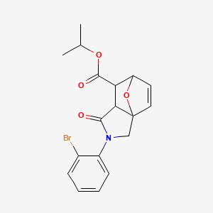 molecular formula C18H18BrNO4 B4061953 isopropyl 3-(2-bromophenyl)-4-oxo-10-oxa-3-azatricyclo[5.2.1.0~1,5~]dec-8-ene-6-carboxylate 