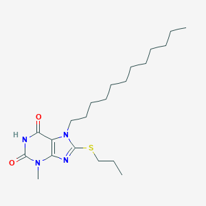 7-dodecyl-3-methyl-8-(propylsulfanyl)-3,7-dihydro-1H-purine-2,6-dione