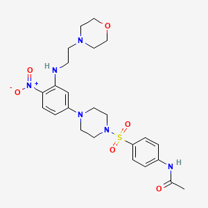 molecular formula C24H32N6O6S B4061990 N-(4-{[4-(3-{[2-(4-morpholinyl)ethyl]amino}-4-nitrophenyl)-1-piperazinyl]sulfonyl}phenyl)acetamide 