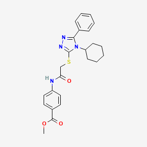 molecular formula C24H26N4O3S B4061997 4-({[(4-环己基-5-苯基-4H-1,2,4-三唑-3-基)硫]乙酰}氨基)苯甲酸甲酯 