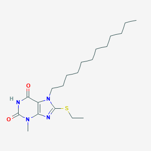 molecular formula C20H34N4O2S B406201 7-dodecyl-8-(ethylsulfanyl)-3-methyl-3,7-dihydro-1H-purine-2,6-dione CAS No. 329702-64-9