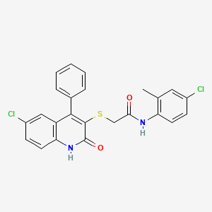 N-(4-chloro-2-methylphenyl)-2-[(6-chloro-2-oxo-4-phenyl-1,2-dihydro-3-quinolinyl)thio]acetamide