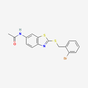 molecular formula C16H13BrN2OS2 B4062024 N-{2-[(2-溴苄基)硫代]-1,3-苯并噻唑-6-基}乙酰胺 