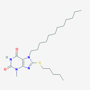 molecular formula C23H40N4O2S B406203 7-dodecyl-3-methyl-8-(pentylsulfanyl)-3,7-dihydro-1H-purine-2,6-dione CAS No. 329704-59-8