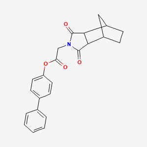 molecular formula C23H21NO4 B4062031 4-联苯基（3,5-二氧代-4-氮杂三环[5.2.1.0~2,6~]癸-4-基）乙酸酯 