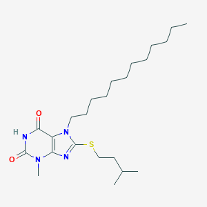 7-dodecyl-8-(isopentylsulfanyl)-3-methyl-3,7-dihydro-1H-purine-2,6-dione